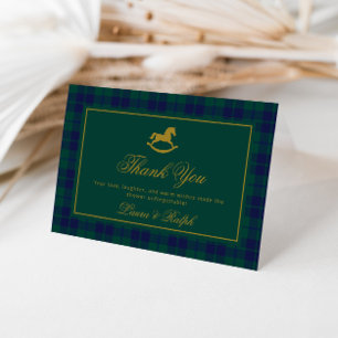 Cartão De Agradecimento Xadrez Clássica Vintage Rocking Horse