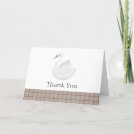 Cartão De Agradecimento Xadrez moderna de  Gingham Boy Chá de fraldas