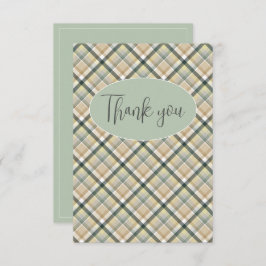 Cartão De Agradecimento Xadrez Verde Moderno