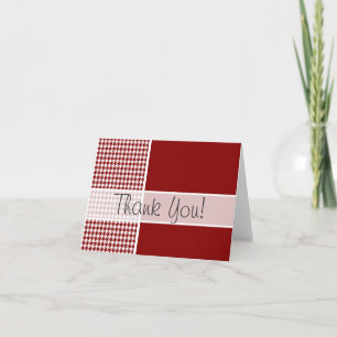 Cartão De Agradecimento Xadrez Vermelho Escuro Personalizado