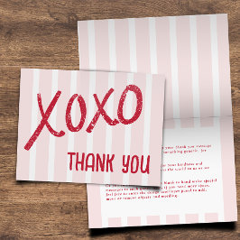Cartão De Agradecimento XOXO Hand Drawn Galentine’s Day Party Folding