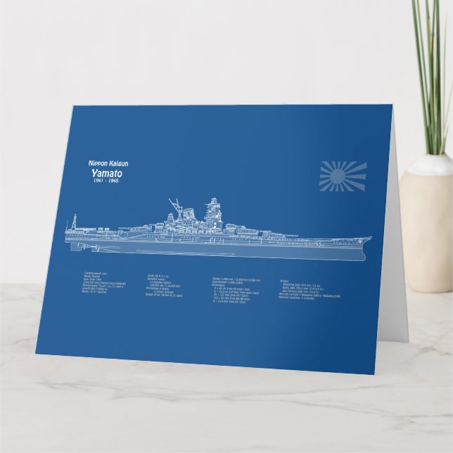 Cartão De Agradecimento Yamato - Planos de Impressão Blueprint de Entrega  (Frente)