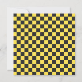 Cartão De Agradecimento Yellow and black checkerboard pattern