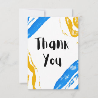 Cartão De Agradecimento Yellow & Blue Flat Thank You Card