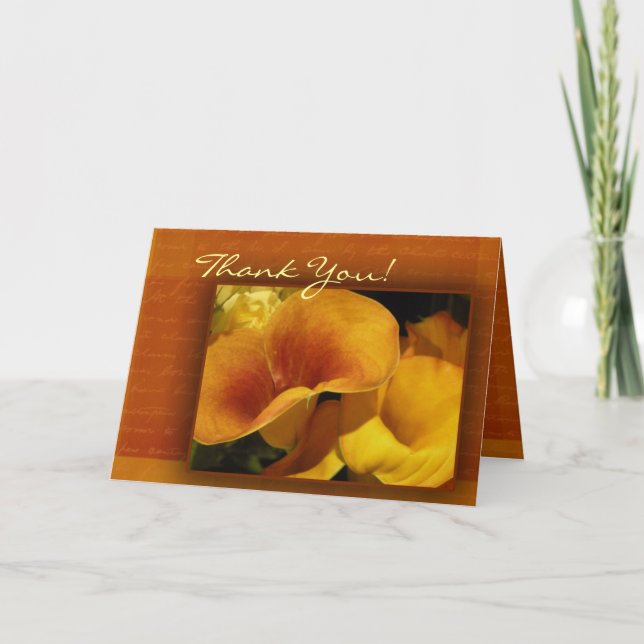 Cartão De Agradecimento Yellow calla lily Thank you Card! (Frente)