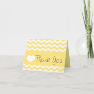 Cartão De Agradecimento Yellow Chevron Thank You Note