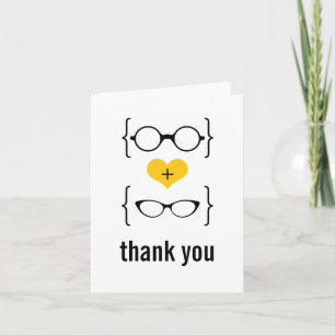 Cartão De Agradecimento Yellow Geeky Glasses Thank You Card