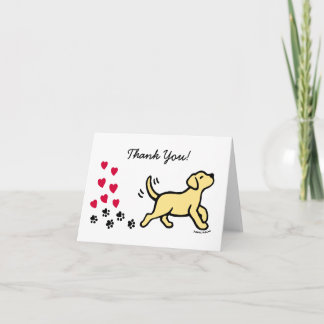 Cartão De Agradecimento Yellow Labrador Hearts Thank You Card