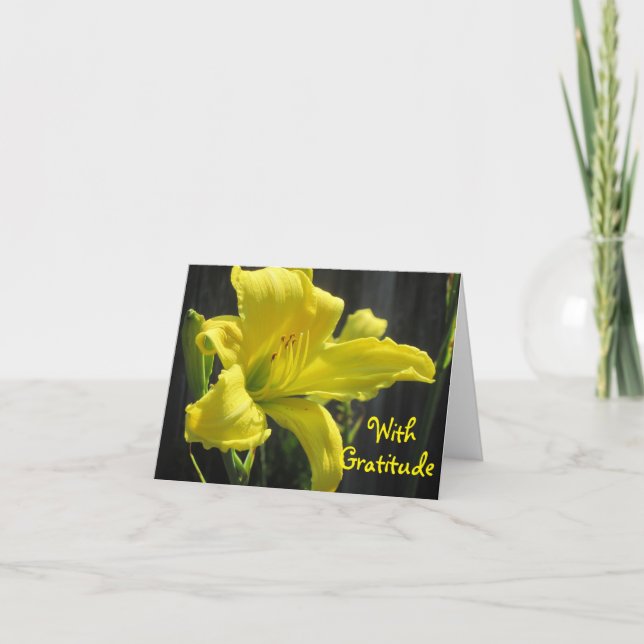 Cartão De Agradecimento Yellow Lily Thank You Card (Frente)