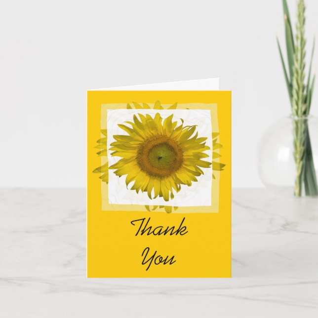 Cartão De Agradecimento Yellow Sunflower Bridesmaid Thank You (Frente)