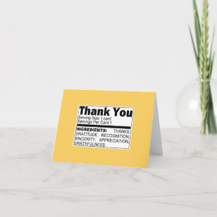 Cartão De Agradecimento Yellow Thank You Ingredients Card