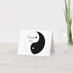 Cartão De Agradecimento Yin Yang Black and White Weding Obrigado