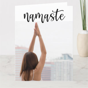 Cartão De Agradecimento Yoga Namaste Mulher que posiciona yoga