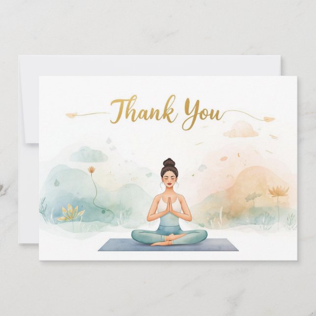Cartão De Agradecimento Yoga Position Thank You Card (Frente)