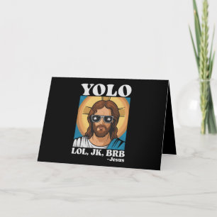 Cartão De Agradecimento YOLO LOL JK BRB Jesus Engraçado Páscoa