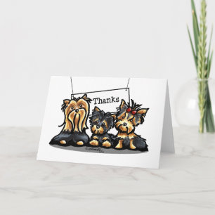 Cartão De Agradecimento Yorkie Trio Obrigado