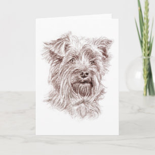 Cartão De Agradecimento Yorkshire Terrier Drawing