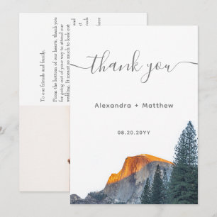 Cartão De Agradecimento Yosemite Half Dome Sunset Wedset Wedset Casamento