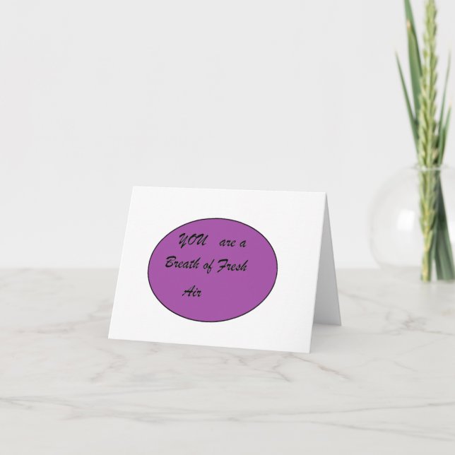 Cartão De Agradecimento You are a Breath of Fresh Air (Frente)