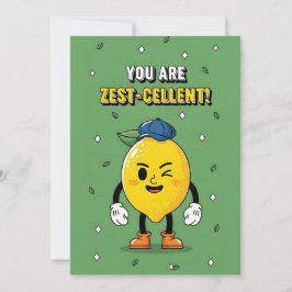 Cartão De Agradecimento You Are Zest-cellent funny lemon pun citrus