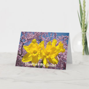 Cartão De Agradecimento You Make Me Smile! Greeting Cards Spring Daffodils