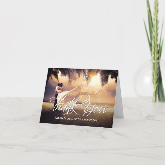 Cartão De Agradecimento Your Custom Wedding Photo Thank You (Frente)