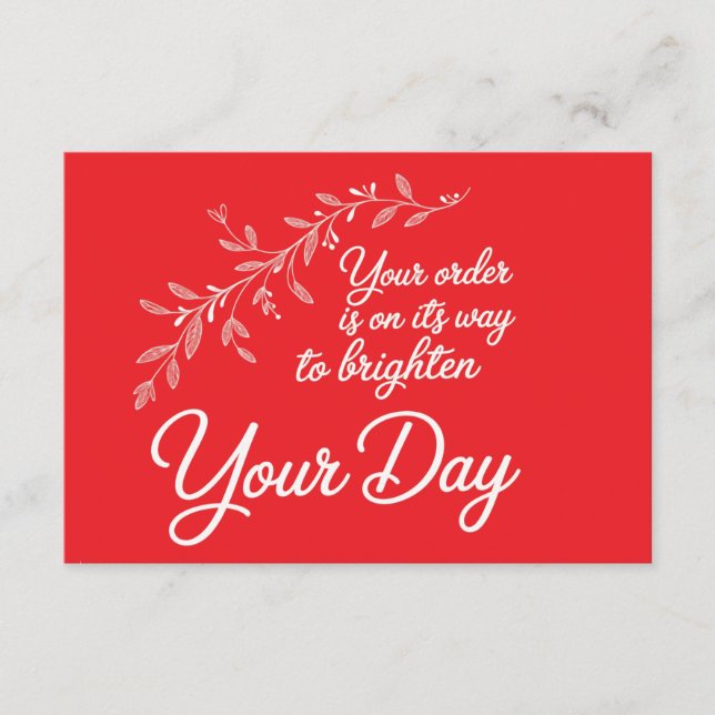 Cartão De Agradecimento Your Order is On Its Way Flat Thank You Card (Frente)