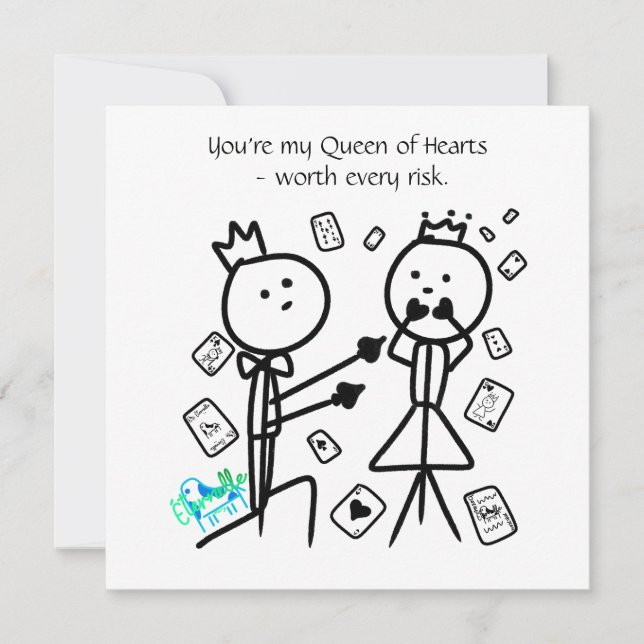 Cartão De Agradecimento You're My Queen of Hearts Card (Frente)