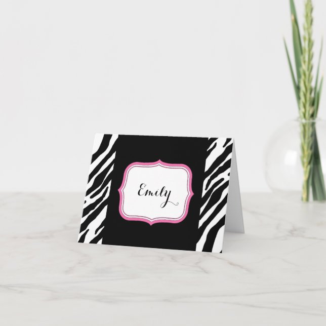 Cartão De Agradecimento Zebra Personalized Folded Note (Frente)