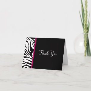 Cartão De Agradecimento Zebra Print {Pink} Blank Thank You Card