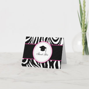 Cartão De Agradecimento Zebra Print with Cap: Pink