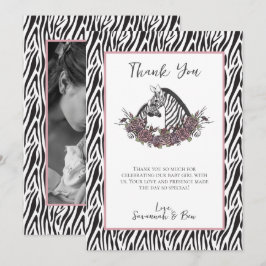 Cartão De Agradecimento Zebra Safari Baby Shower Photo Thank You