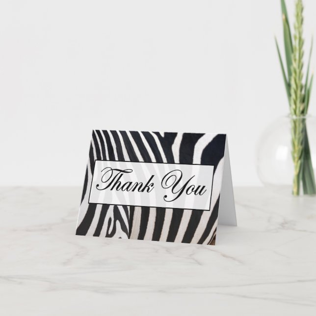 Cartão De Agradecimento Zebra Skin thank You Note Cards (Frente)