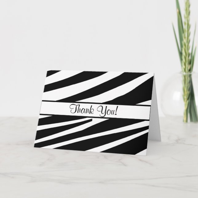 Cartão De Agradecimento Zebra Stripes All Ocassion Thank You Note (Frente)