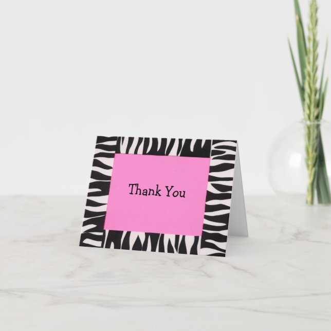 Cartão De Agradecimento Zebra, Thank You (Frente)