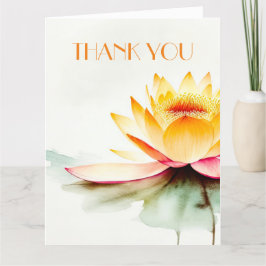 CARTÃO DE AGRADECIMENTO ZEN LOTUS WATERCOLOR