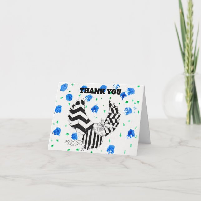 Cartão De Agradecimento Zentangle Águia (Frente)
