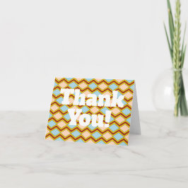 Cartão De Agradecimento Zigzags e Abstrato de Ouros