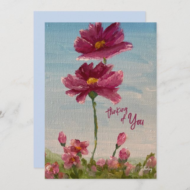 Cartão De Agradecimento Zinnia Garden Notecard (Frente/Verso)