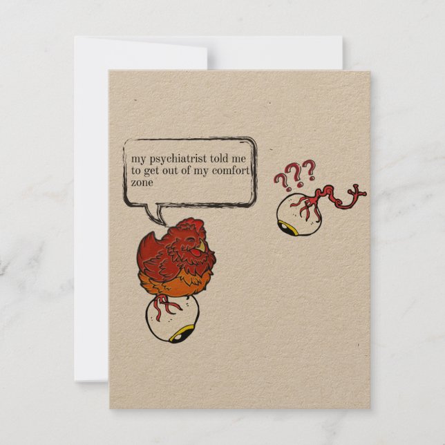 Cartão De Agradecimento Zombie Funny, psiquiatra (Frente)