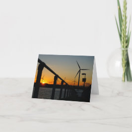 Cartão De Agradecimento Zonsondergang met windmolen, Rustgevend relaxt.