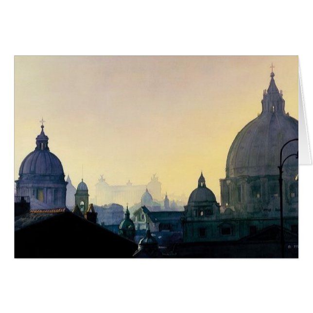 Cartão De "aguarela da arquitectura da cidade sete (Frente Horizontal)