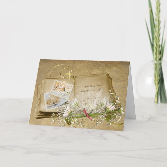 Cartão de Álbum de Casamento Antiquado (Frente)
