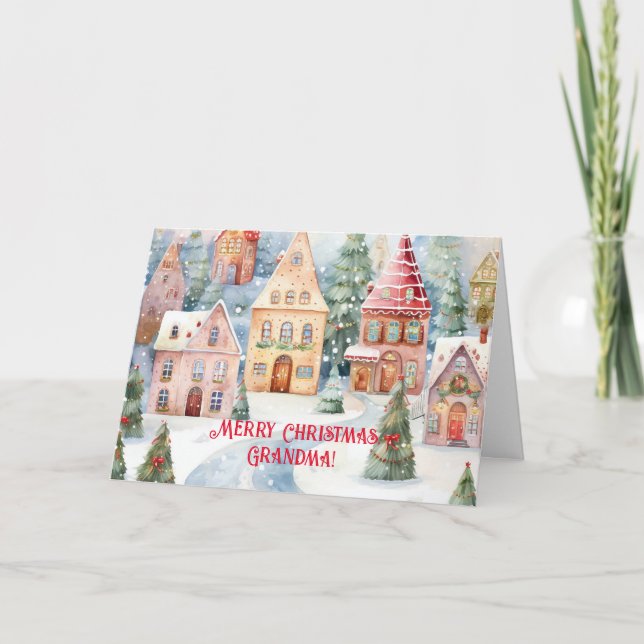 CARTÃO DE ALDEIA PARA GRANDMA NO NATAL (Frente)