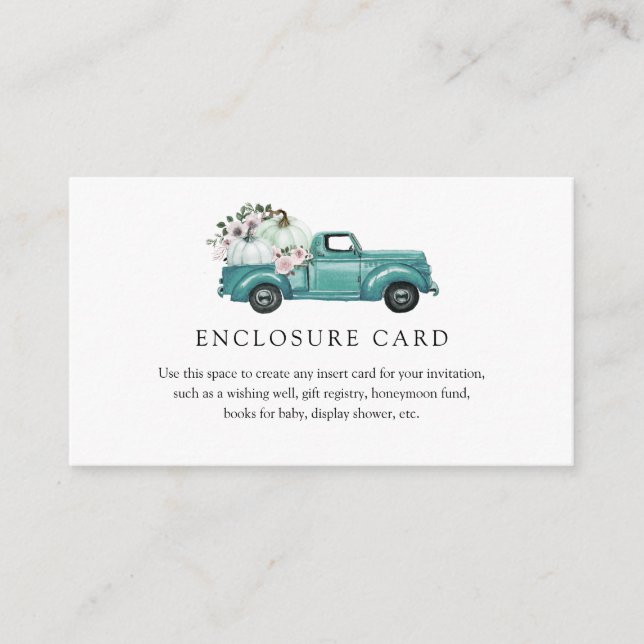 Cartão de Alojamento de Caminhão de Bompkin Autumn (Frente)