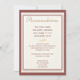 Cartão de Alojamento de Casamento de Marsala