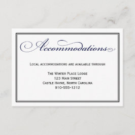 Cartão de Alojamento de Casamento de Script Azul-m