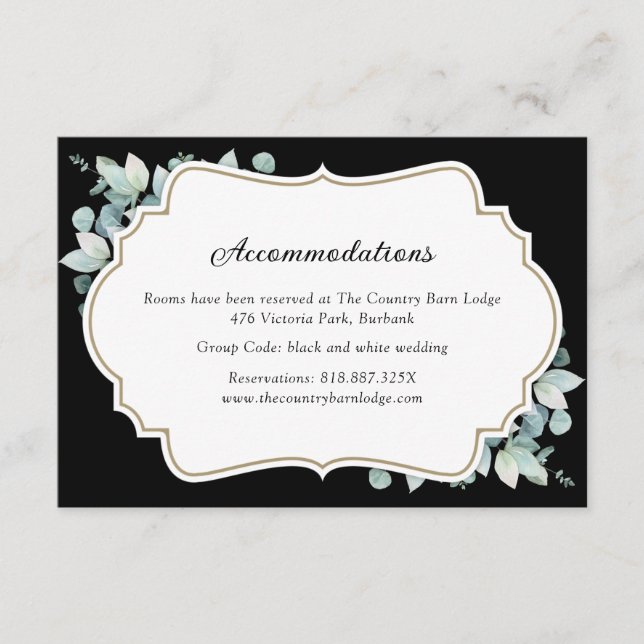 Cartão de Alojamento do Hotel Eucalyptus, em verde (Frente)