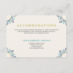 Cartão de Alojamento Mandala - Teal