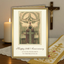 Cartão de Altar de Ordenação de 50º Aniversário do